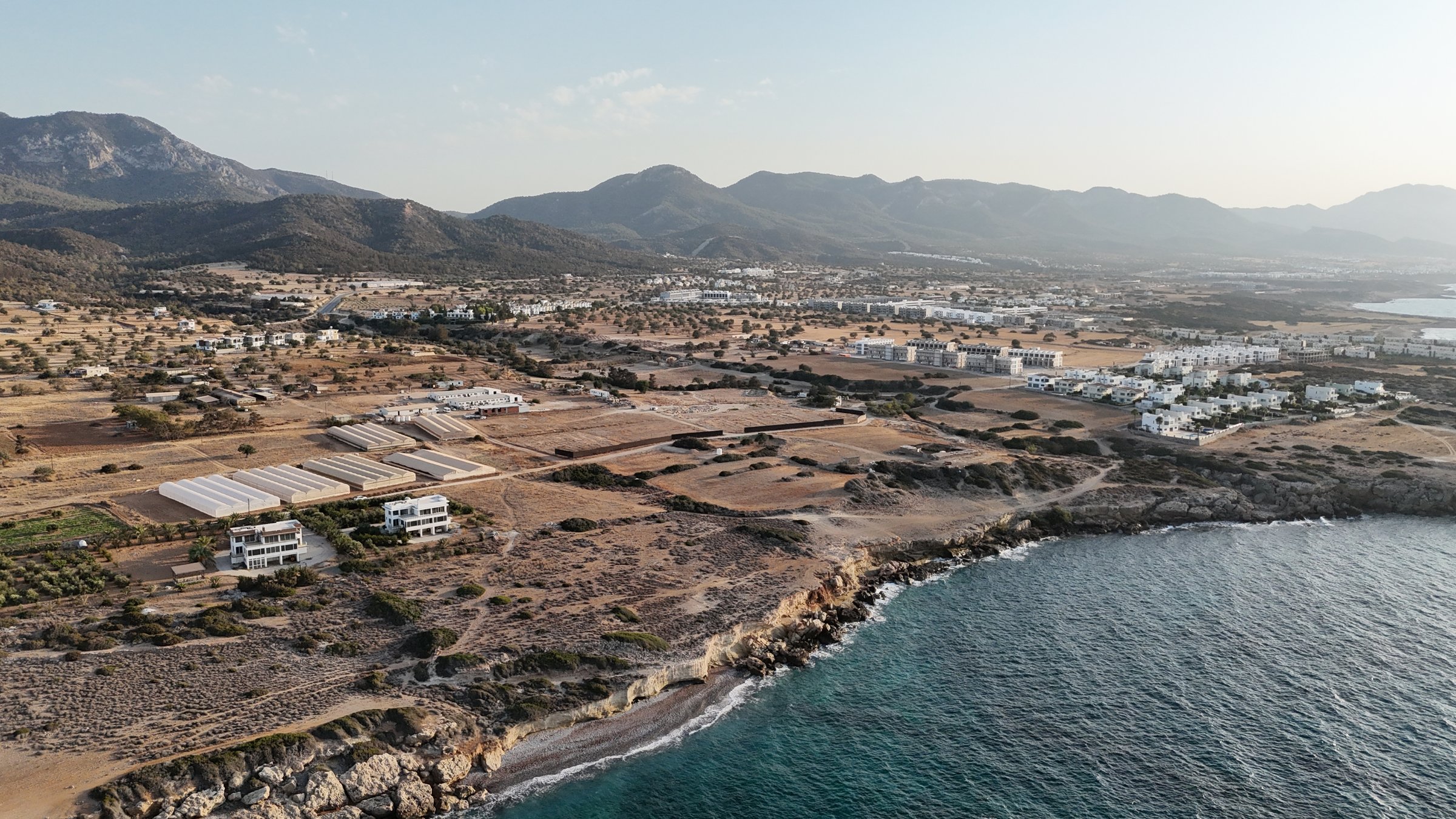 A bay on the east coast with the mountain range behind